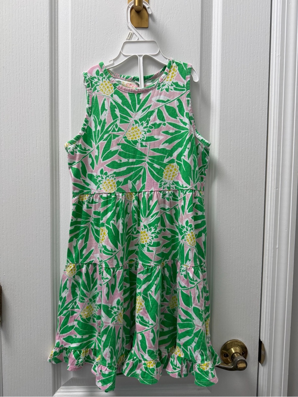 Crewcuts Pink, Green & Yellow Pineapple Print Sleeveless Dress